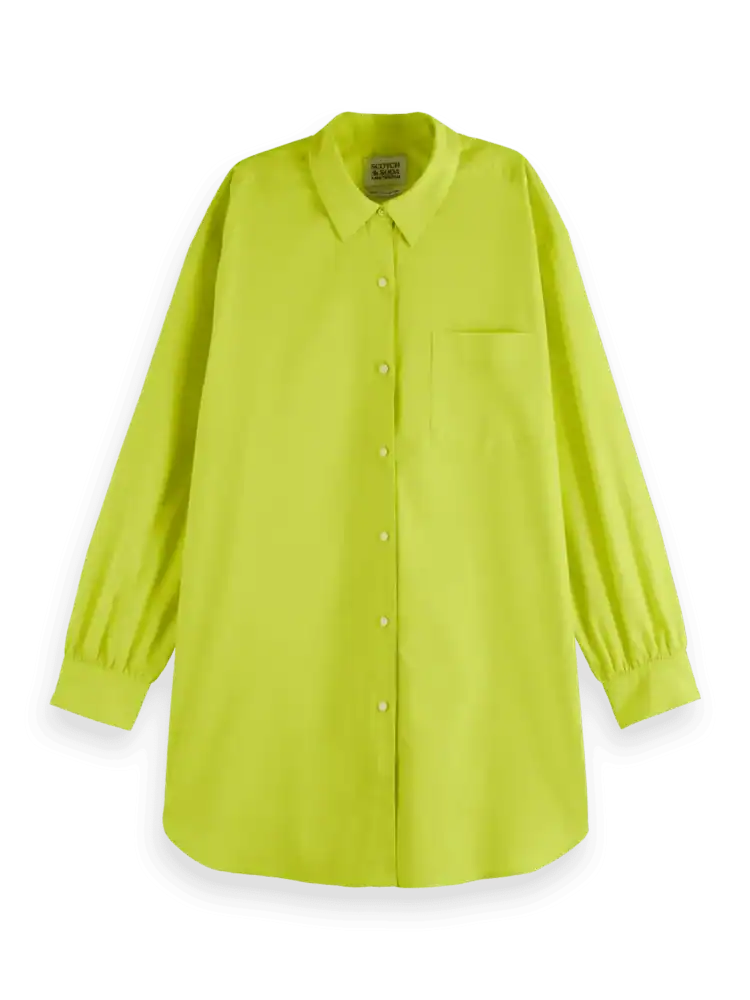 Scotch & Soda Oversized light weight cotton shirt Citrus yellow - Image 2