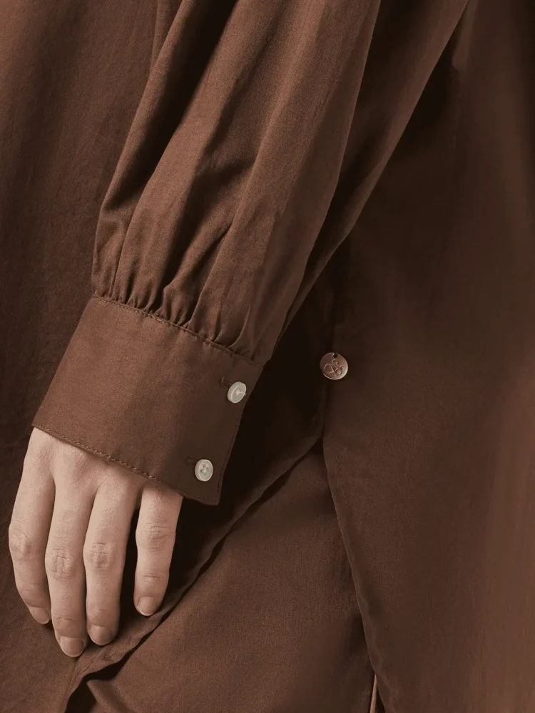 Scotch & Soda Oversized light weight cotton shirt Cold brew - Image 3