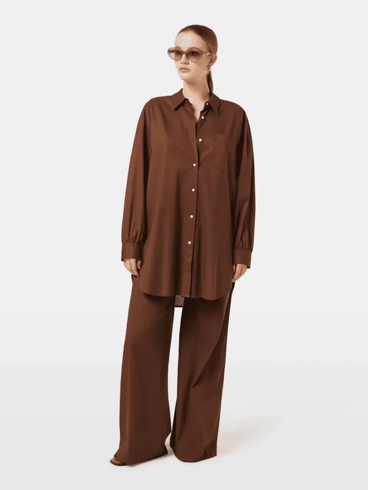 Scotch & Soda Oversized light weight cotton shirt Cold brew - Image 2