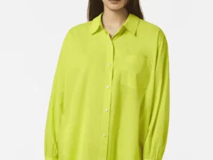 Scotch & Soda Oversized light weight cotton shirt Citrus yellow