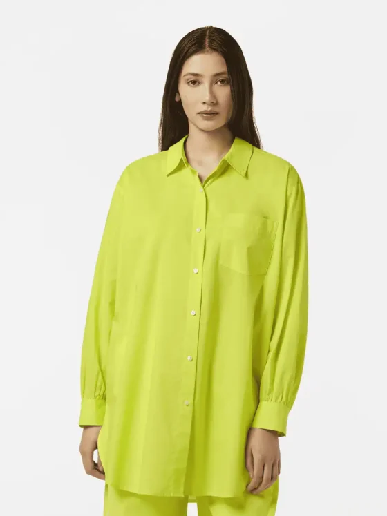 Scotch & Soda Oversized light weight cotton shirt Citrus yellow