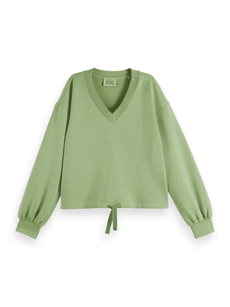 Scotch & Soda V-neck modal sweatshirt, Pistachio - Image 4