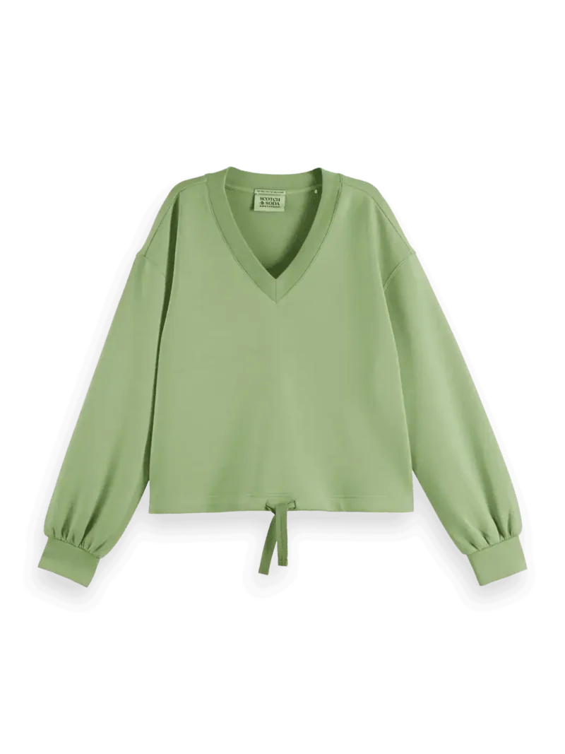 Scotch & Soda  U9E00659T, V-neck modal sweatshirt, Pistachio - Image 4