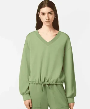 Scotch & Soda U9E00659T, V-neck modal sweatshirt, Pistachio