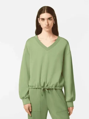 Scotch & Soda  U9E00659T, V-neck modal sweatshirt, Pistachio