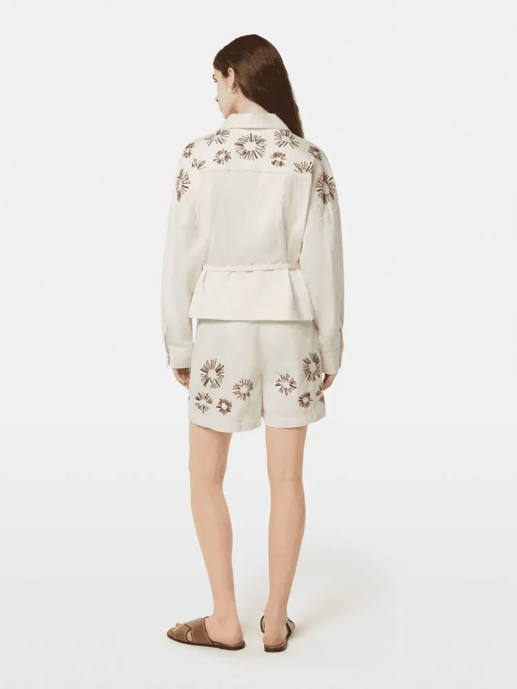 Scotch &Soda Embellished belted cotton trucker jacket - Image 3