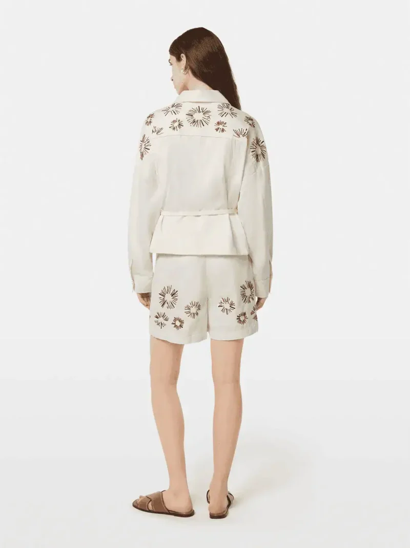 Scotch &Soda U9G00581T, Embellished belted cotton trucker jacket - Image 3