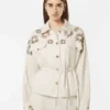 Scotch &Soda Embellished belted cotton trucker jacket