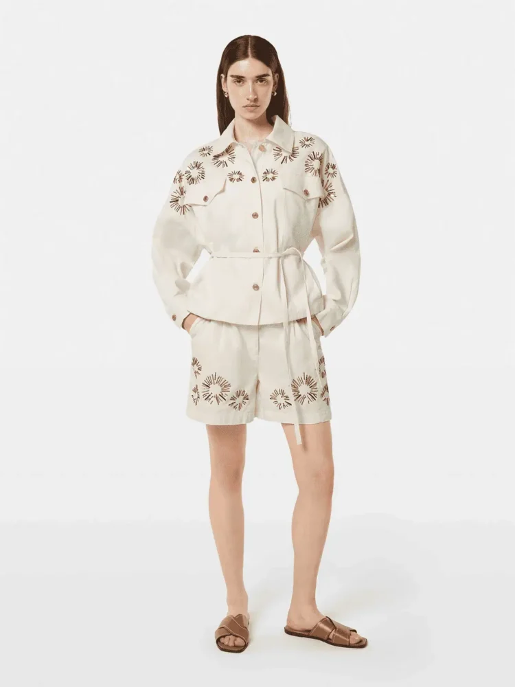 Scotch &Soda Embellished belted cotton trucker jacket - Image 2