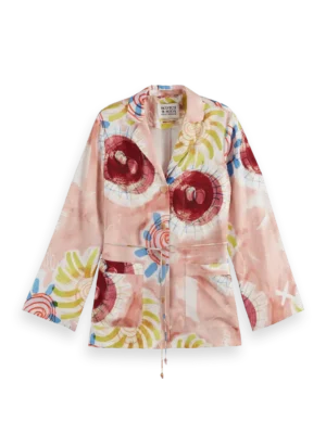 Scotch & Soda U9G00584T, Printed pyjama blazer Abstract sun pink image2