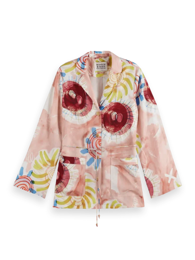 Scotch & Soda Printed pyjama blazer Abstract sun pink - Image 4