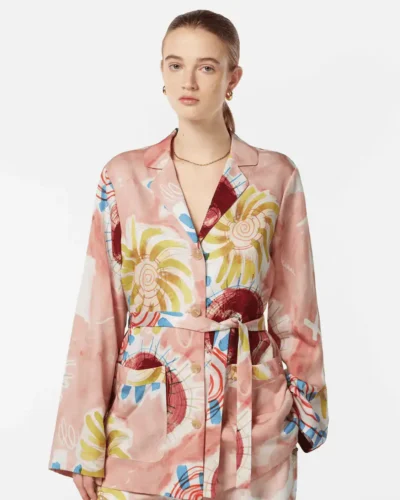 Scotch & Soda U9G00584T, Printed pyjama blazer Abstract sun pink