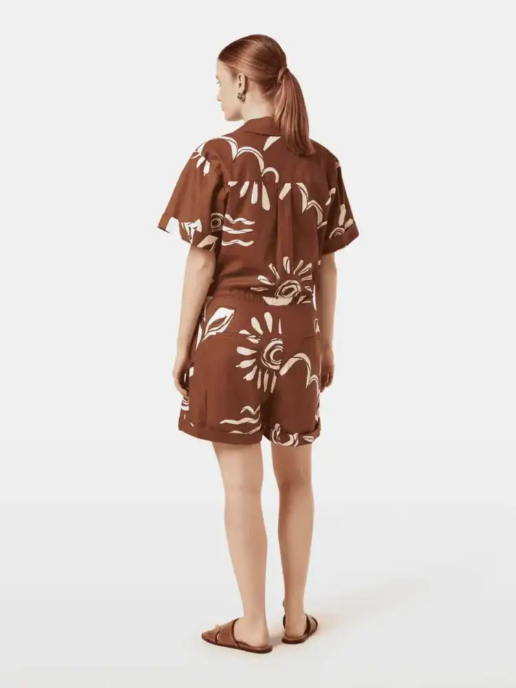 Scotch & Soda Linen Utility Playsuit, Inky sun brown - Image 2