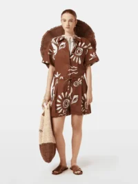 Scotch & Soda UFN00625M, Linen Utility Playsuit, Inky sun brown