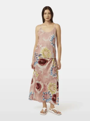 Scotch & Soda UFS00722M, Linen blend printed wrap skirt, Abstract sun pink image2