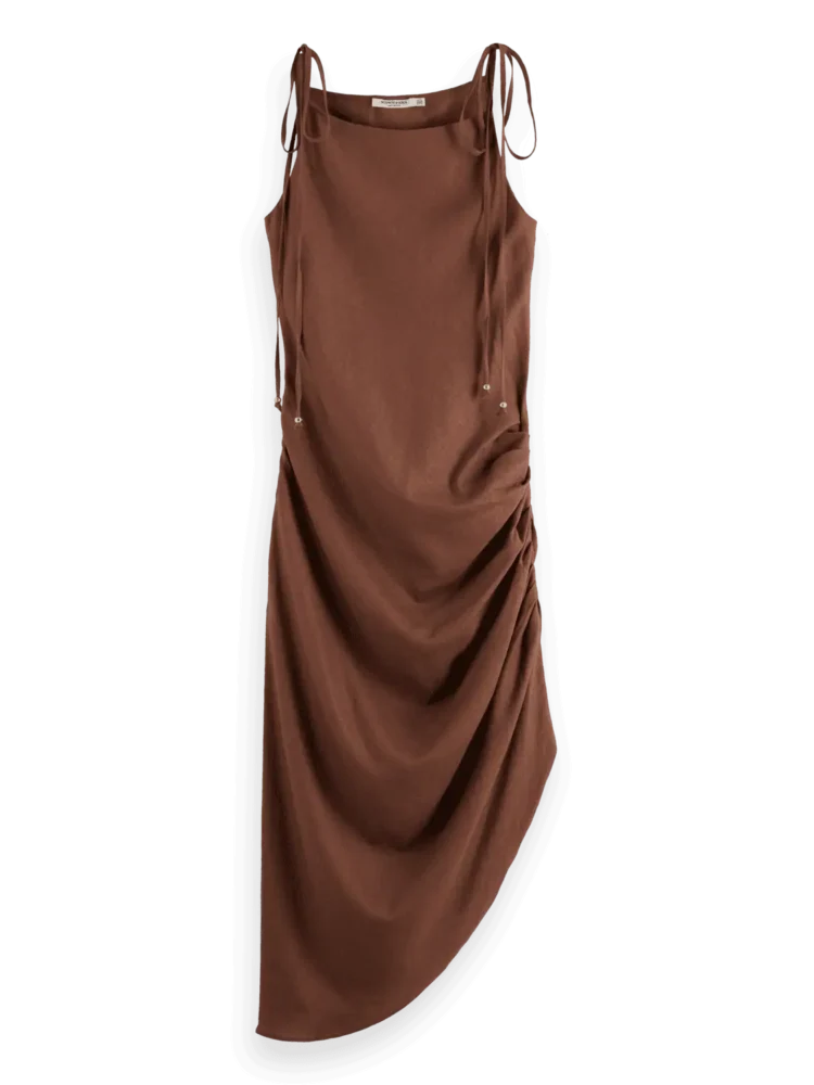 Scotch & Soda Linen viscose printed mini dress Cold brew - Image 4