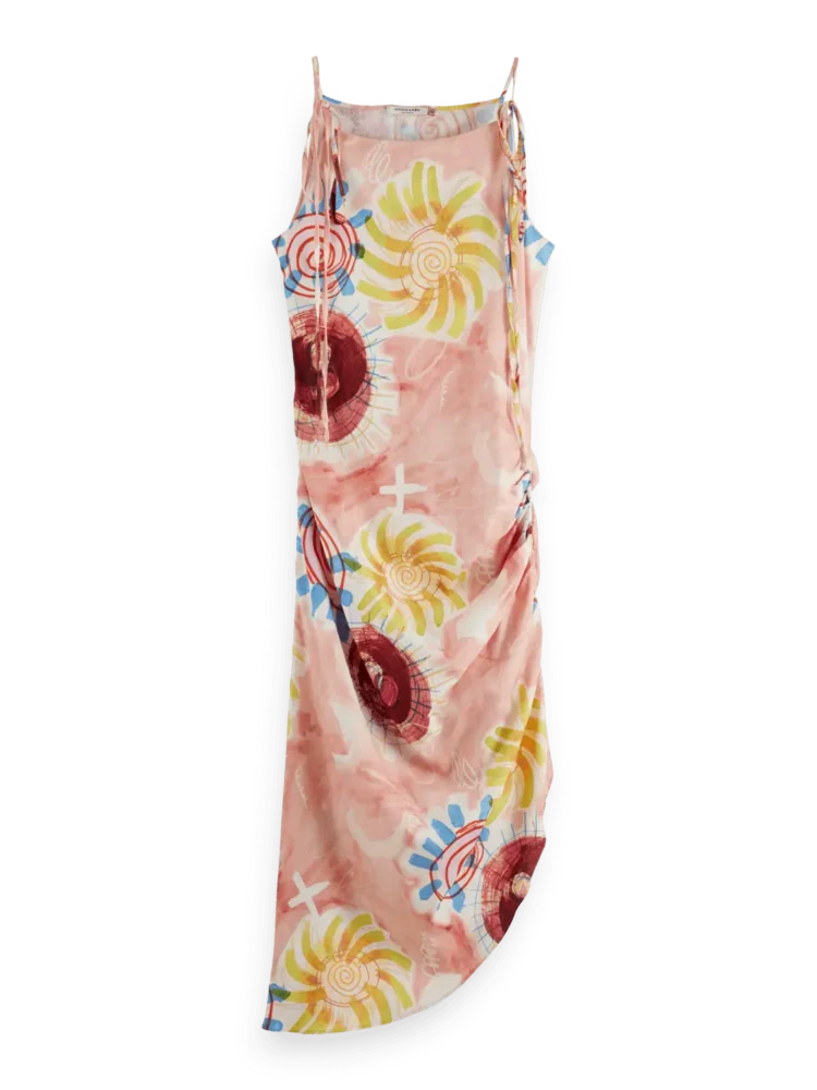 Scotch & Soda Linen viscose printed mini dress Abstract sun pink - Image 3