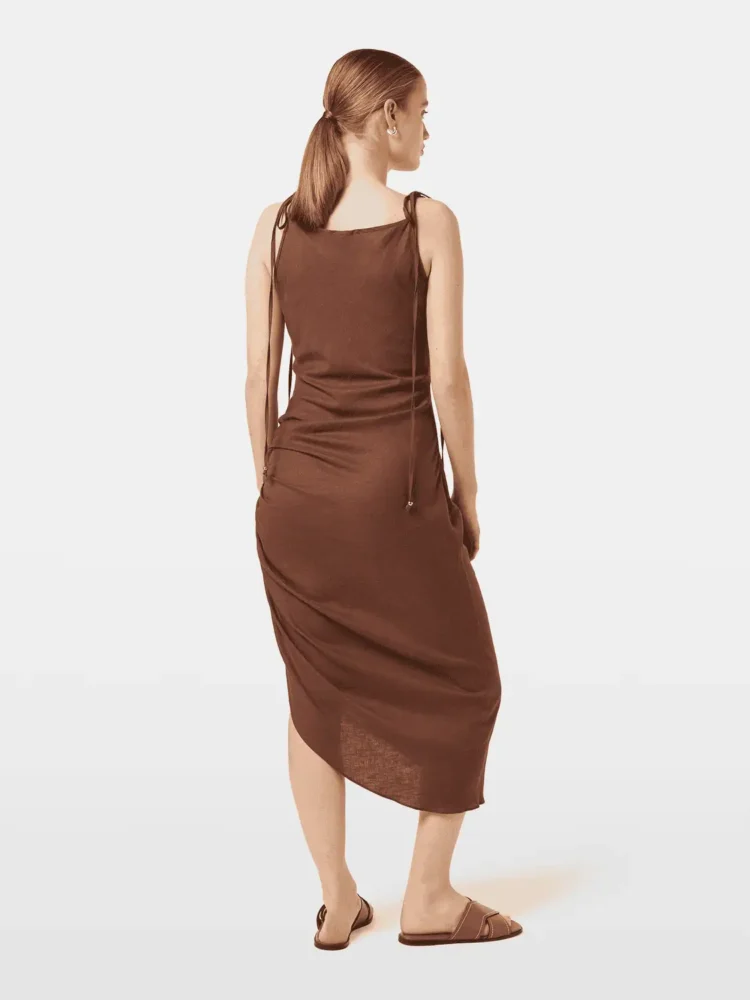 Scotch & Soda Linen viscose printed mini dress Cold brew - Image 2
