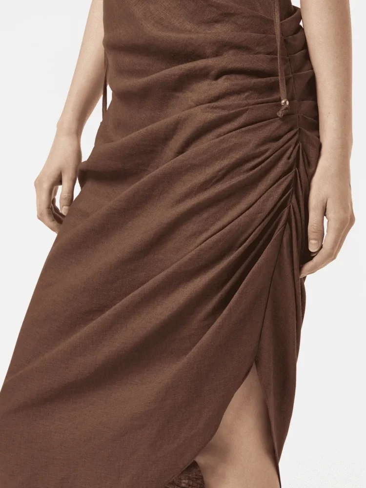 Scotch & Soda Linen viscose printed mini dress Cold brew - Image 3