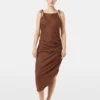 Scotch & Soda Linen viscose printed mini dress Cold brew