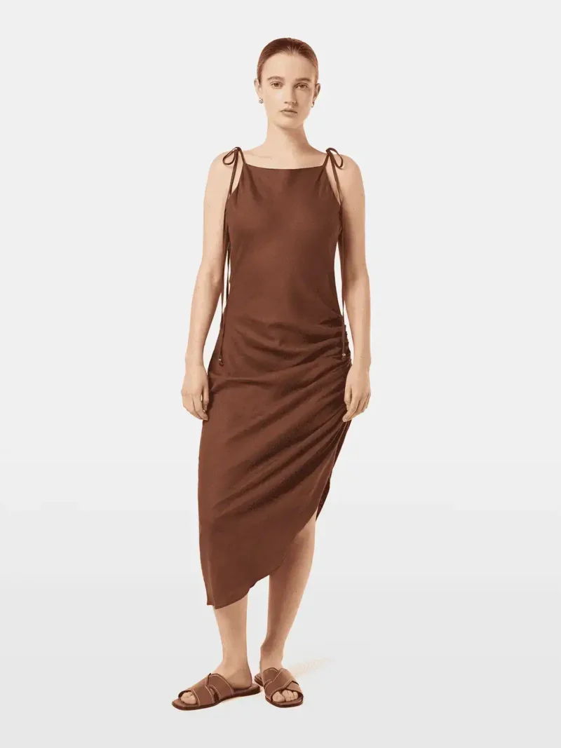 Scotch & Soda UFU00615T, Linen viscose printed mini dress Cold brew