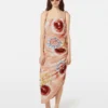 Scotch & Soda Linen viscose printed mini dress Abstract sun pink