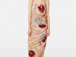 Scotch & Soda Linen viscose printed mini dress Abstract sun pink