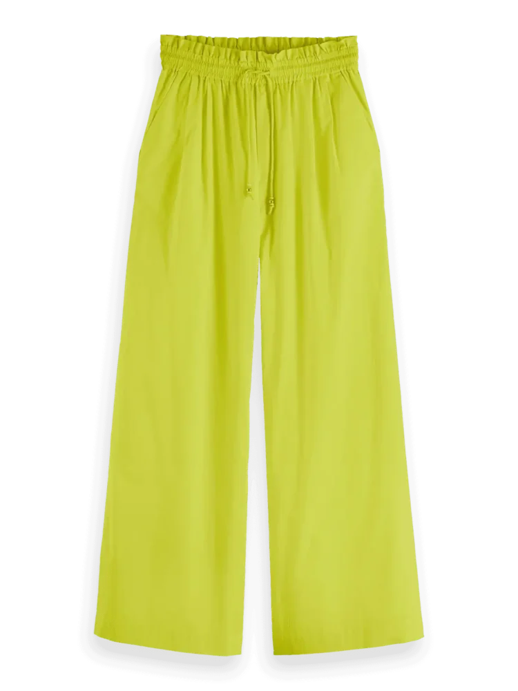 Scotch & Soda Cotton voile high-rise wide-leg pull on pants, Citrus yellow - Image 3
