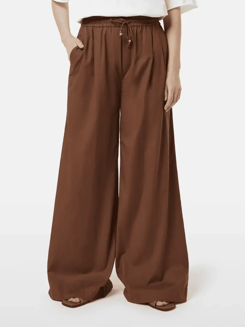 Scotch & Soda ULH00592F, Cotton voile high-rise wide-leg pull on pants, Cold brew