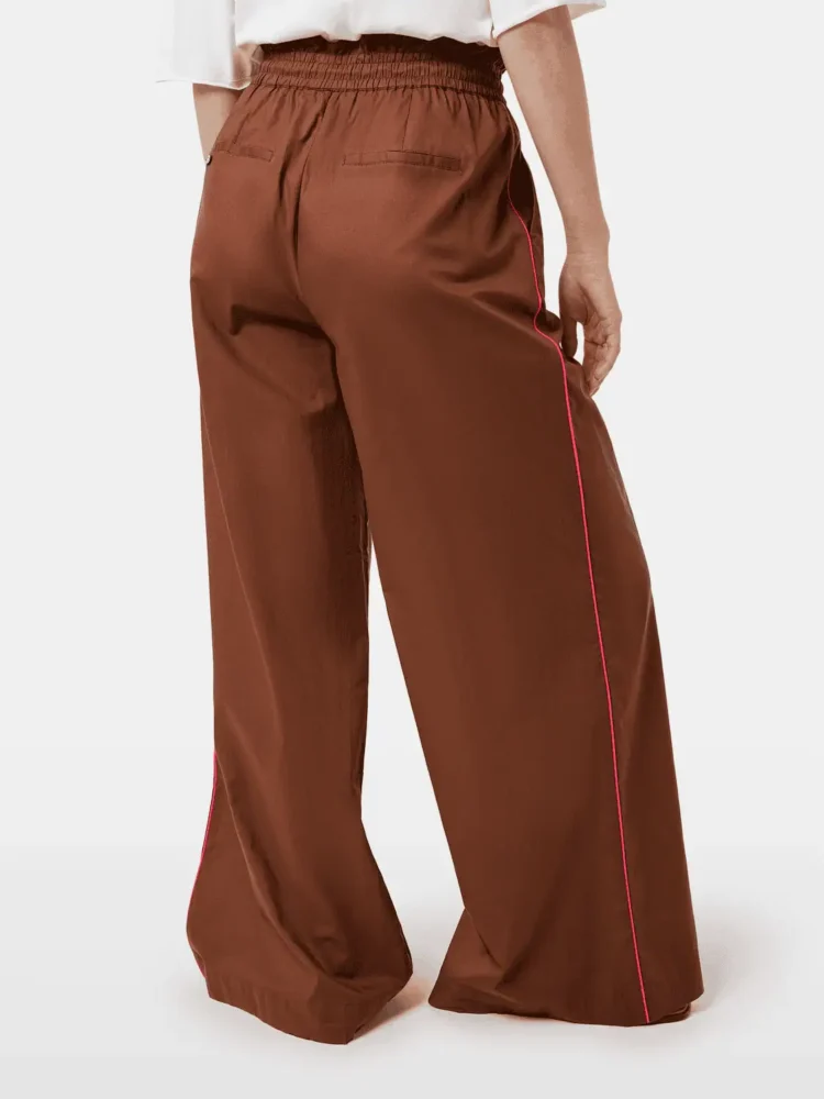 Scotch & Soda Cotton voile high-rise wide-leg pull on pants, Cold brew - Image 6