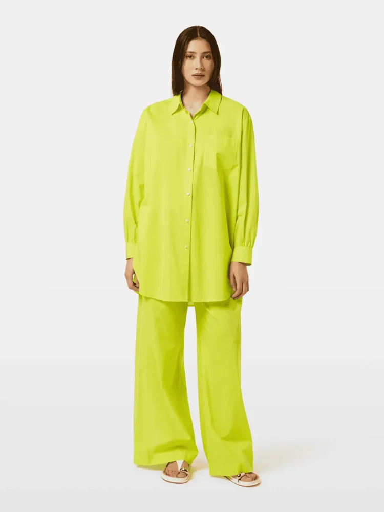 Scotch & Soda Cotton voile high-rise wide-leg pull on pants, Citrus yellow - Image 2