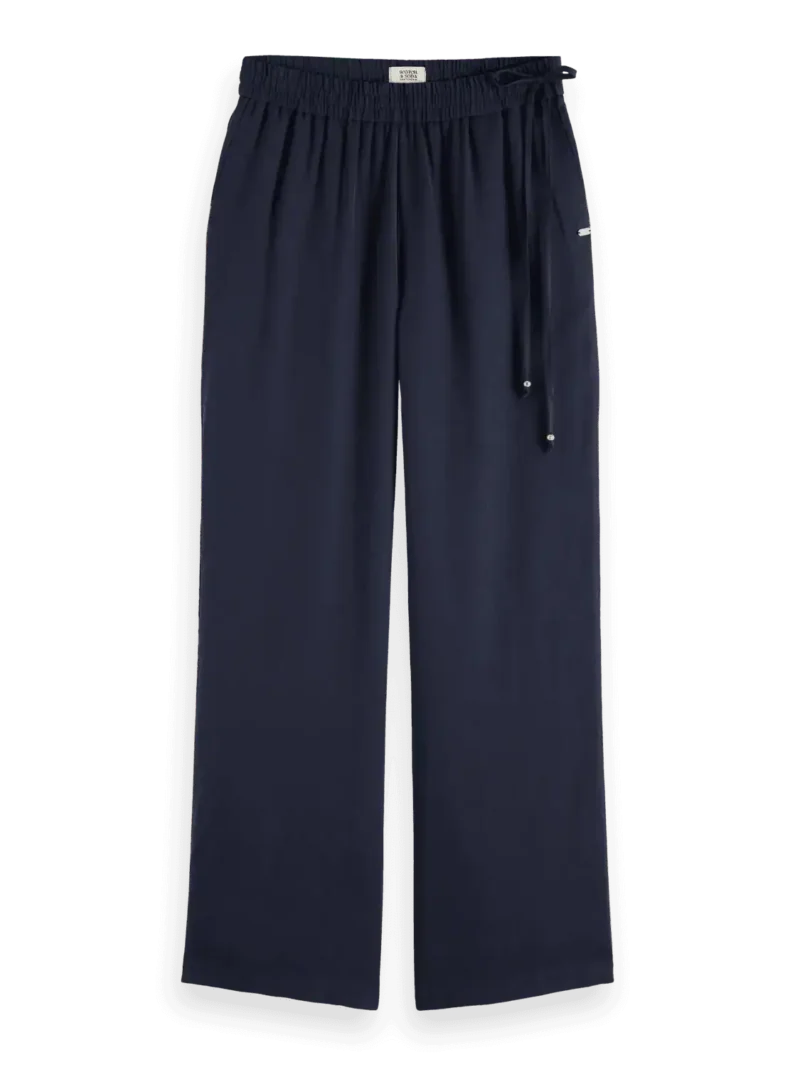 Scotch & Soda ULH00595F, Gia - Mid rise wide leg elasticated trousers Midnight blue - Image 5