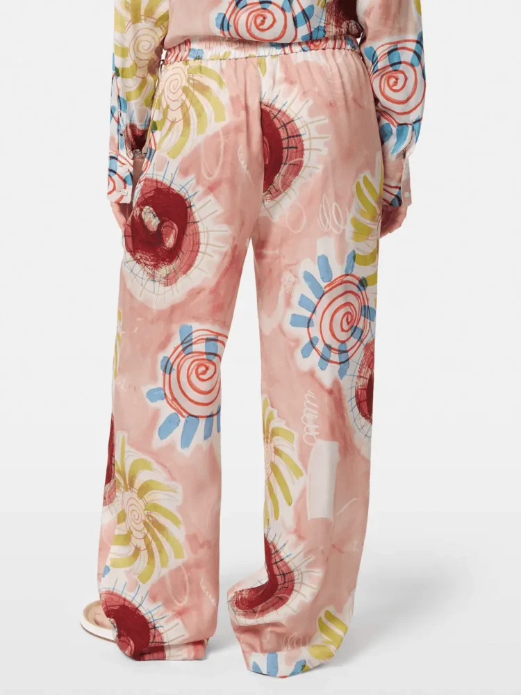 Scotch & Soda Gia - Mid rise wide leg elasticated trousers Abstract sun pink - Image 3