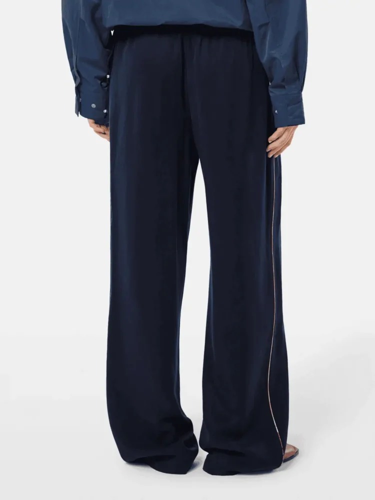 Scotch & Soda Gia - Mid rise wide leg elasticated trousers Midnight blue - Image 3