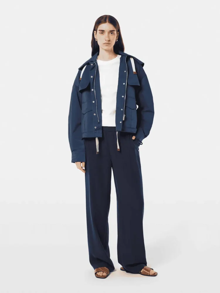 Scotch & Soda Gia - Mid rise wide leg elasticated trousers Midnight blue - Image 2