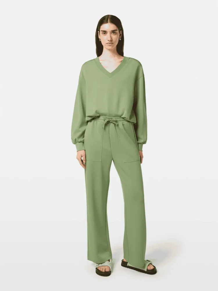 Scotch & Soda Wide leg modal sweatpants, Pistachio - Image 2
