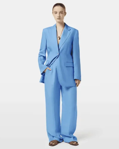Alternative view of Scotch & Soda ULH00720F, High rise tailored wide-leg pants , Aqua blue