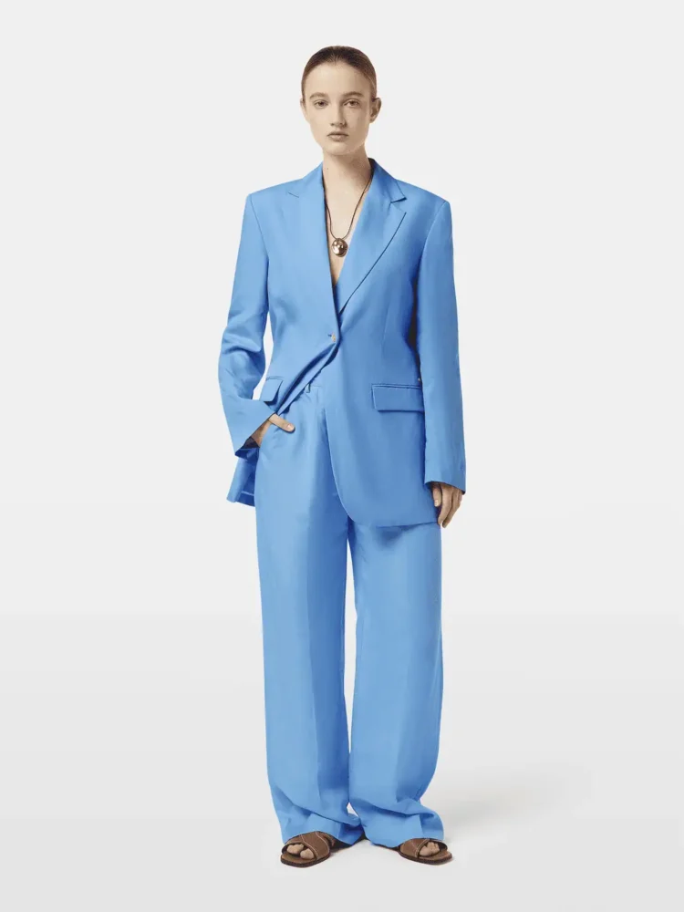 Scotch & Soda High rise tailored wide-leg pants , Aqua blue - Image 2
