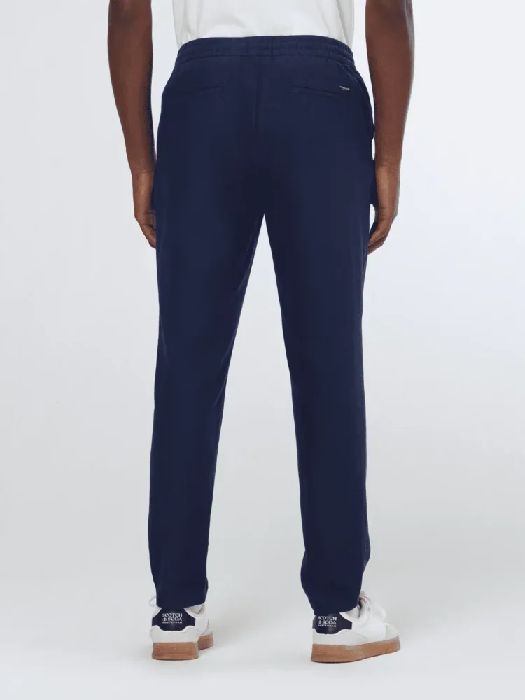 Scotch & Soda 179180 Warren- Cotton / Linen Twill Jogger, Navy - Image 6