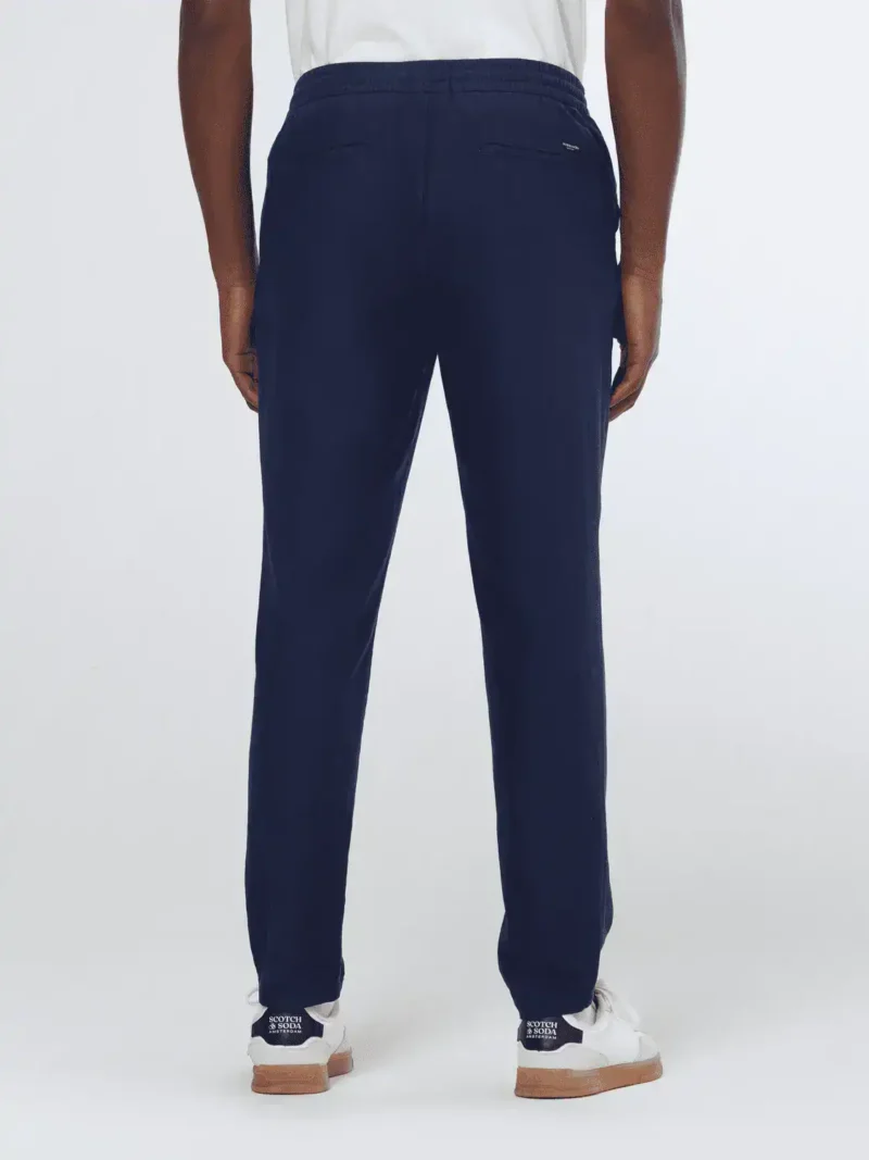 Scotch & Soda 179180 Warren- Cotton / Linen Twill Jogger, Navy - Image 6