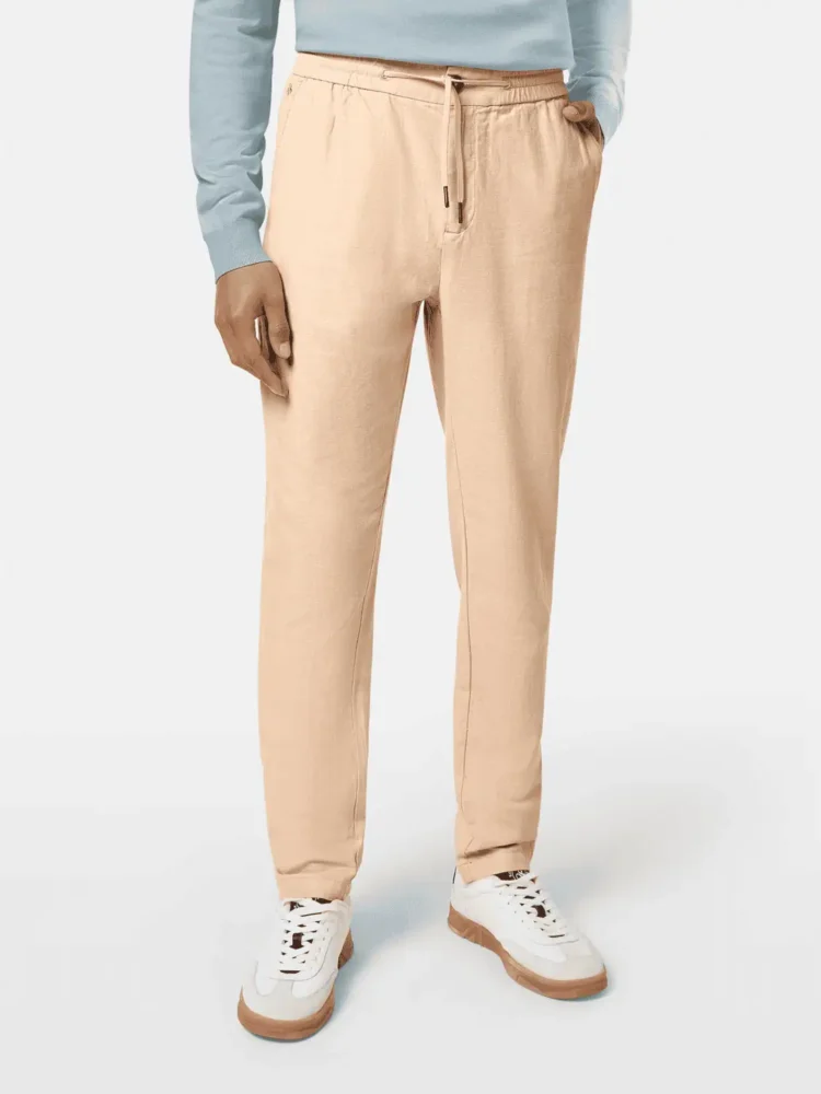 Scotch & Soda 179979 Warren - Cotton / Linen twill jogger, Soft Camel