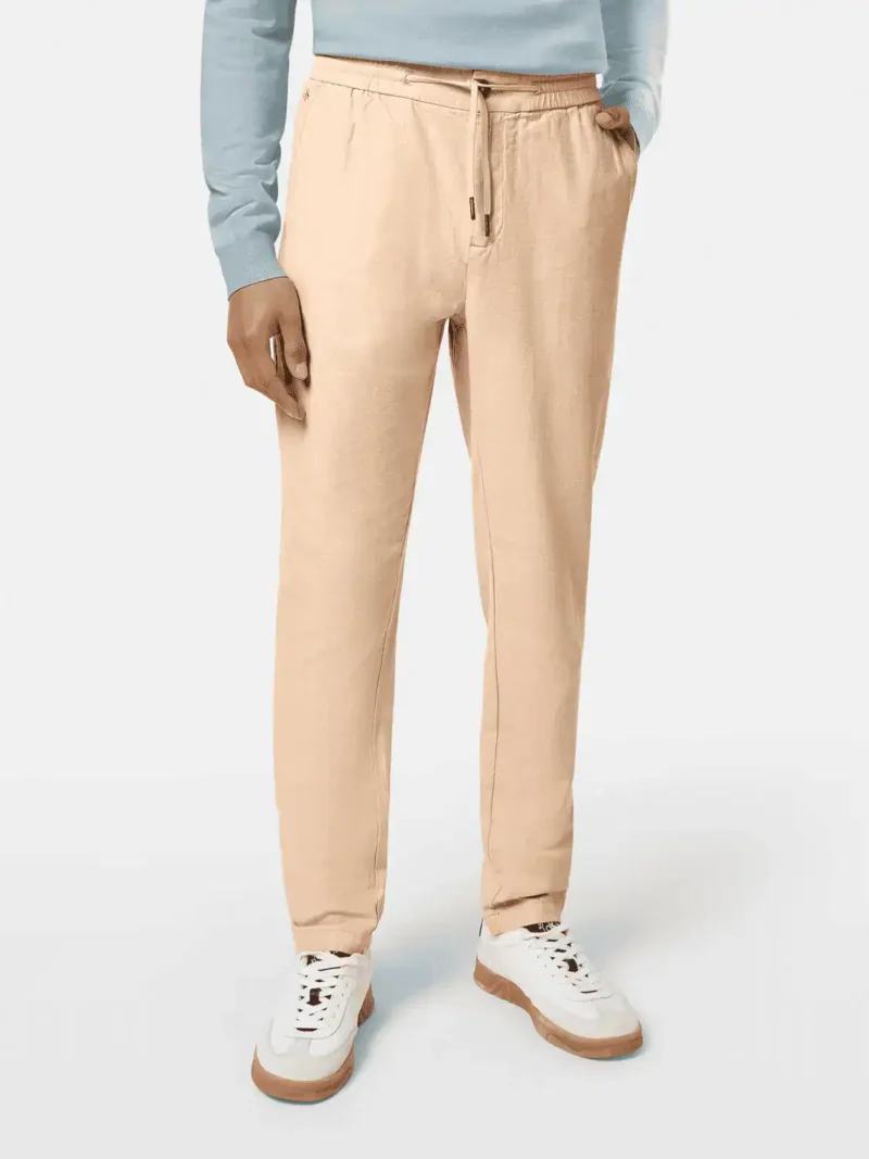 Scotch & Soda 179979 Warren - Cotton / Linen twill jogger, Soft Camel