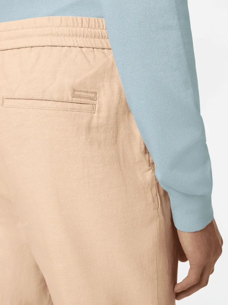 Scotch & Soda 179979 Warren - Cotton / Linen twill jogger, Soft Camel - Image 5