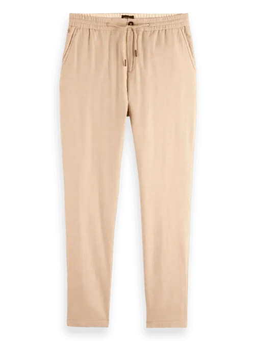179979 Scotch & Soda  Warren - Cotton / Linen twill jogger, Soft Camel - Image 3