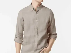 Scotch & Soda Regular fit linen shirt, Highway grey
