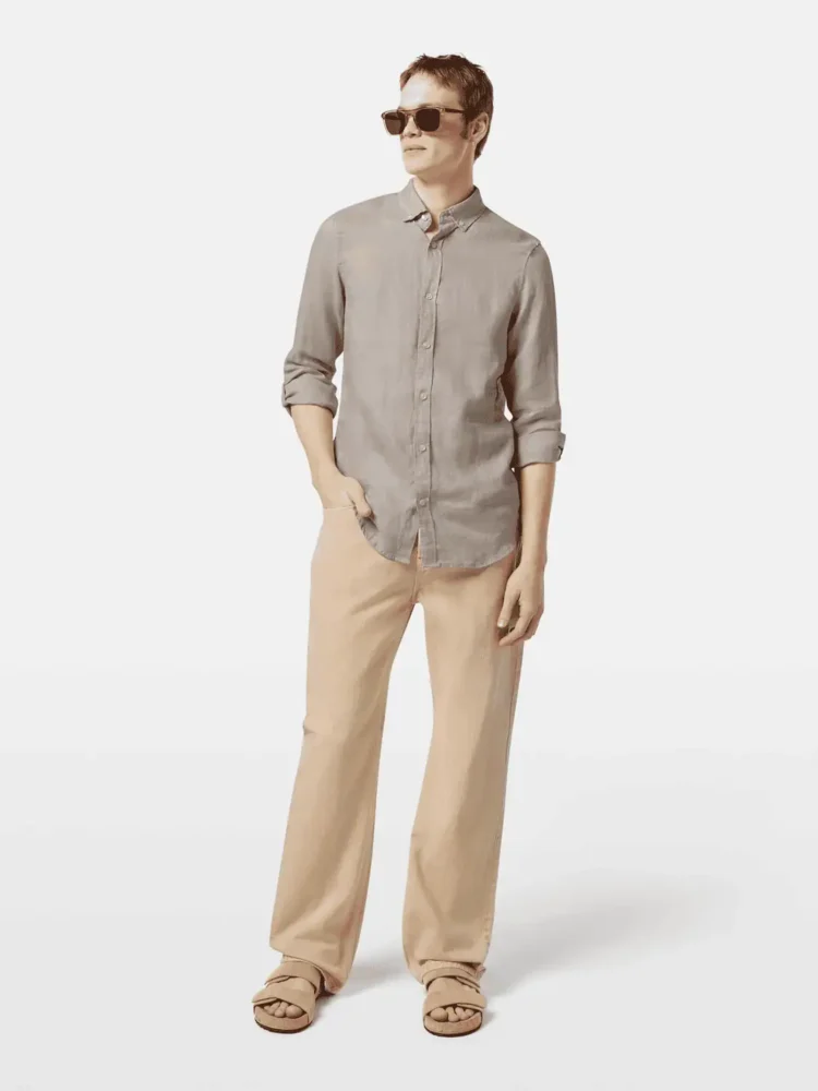 Scotch & Soda Regular fit linen shirt, Highway grey - Image 2