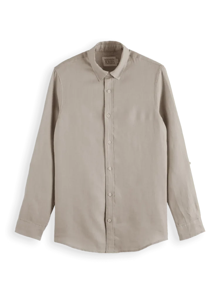 Scotch & Soda Regular fit linen shirt, Highway grey - Image 6