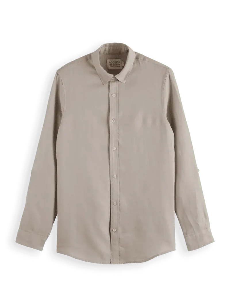 Scotch & Soda 180016 Regular fit linen shirt, Highway grey - Image 6