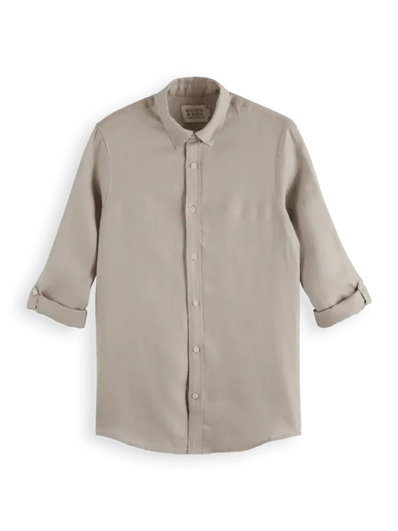 Scotch & Soda Regular fit linen shirt, Highway grey - Image 8