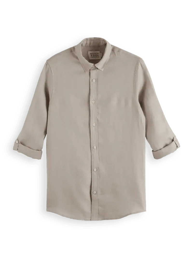 Scotch & Soda 180016 Regular fit linen shirt, Highway grey - Image 8